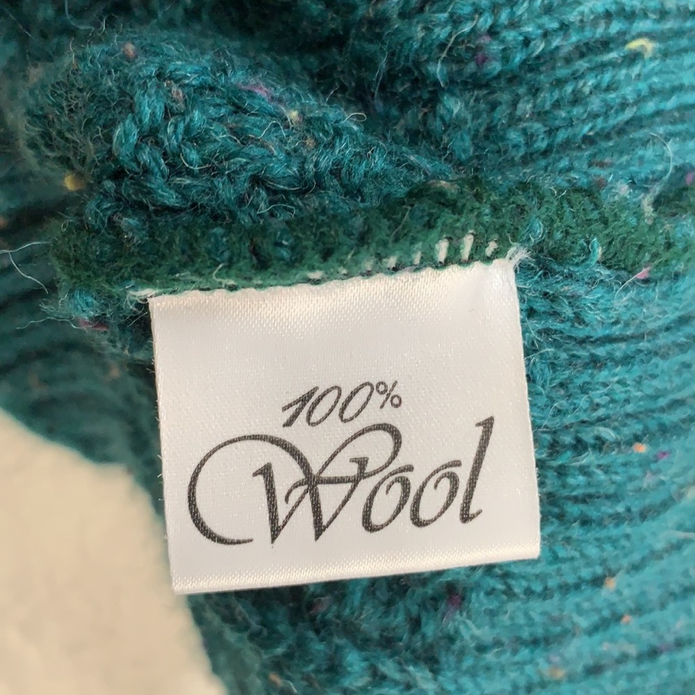 Vintage Teal Cable Knit Sweater - Picture 6 of 6